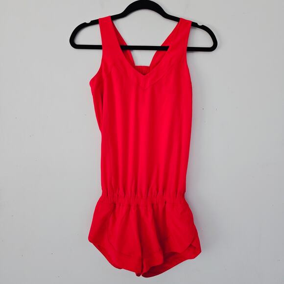 Lululemon Speedy Runsie Red Orange Romper Women's Size 2 - Picture 3 of 7